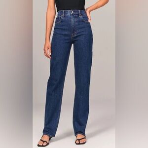 Abercrombie Ultra High Rise 90s Straight Classic Dark Blue Sz 27